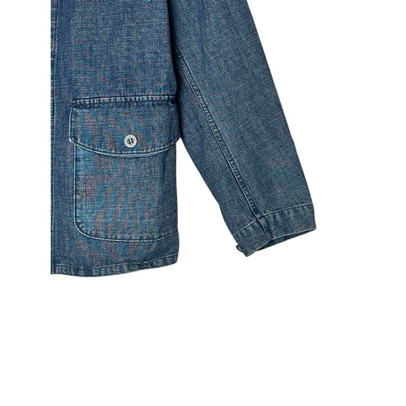 Buck Mason Chore Coat Jacket Mens Medium Denim Cotton Button Designer Outdoor - Picture 9 of 9
